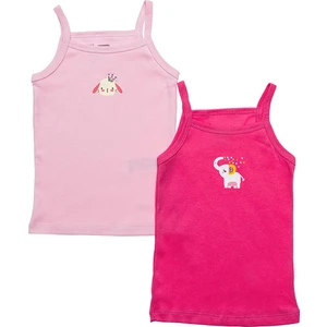 Hellobaby Kız Bebek 2li Atlet Bisiklet Yaka Ip Askılı Koyu Pembe 1 Yaş