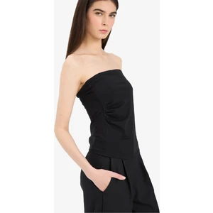 Slim Fit Dar Kesim Straplez Siyah Bluz F4425AX25SM