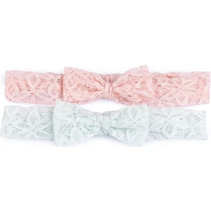 Hellobaby Kız Bebek 2li Fiyonk Saç Bandı Dantelli Açık Pembe