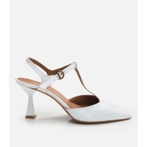 Kadın Deri Beyaz İnce Topuklu Stiletto