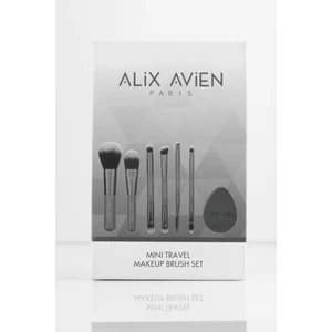 Alix Avien Küçük Boy Çantalı Seyahat Makyaj Fırça Seti - 10 Çeşit Fırça, Aplikatör ve Makyaj Süngeri