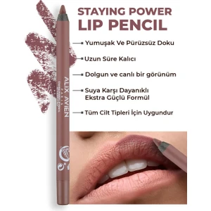 Alix Avien Suya Dayanıklı Uzun Süre Kalıcı Yumuşak Dudak Kalemi - Staying Power Lip Pencil 62 Chesnut Red
