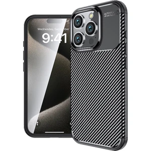 Apple iPhone 16 Pro ile Uyumlu Kılıf Siyah Karbon Silikon Orijinal (Apple iPhone 16 Pro ile Uyumlu, Siyah)