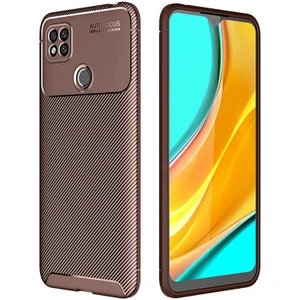 Xiaomi Redmi 9c Kılıf Kahverengi Karbon Silikon Orijinal Esnek Ince Geliştirilmiş Dayanıklı Darbe Karşıtı Koruyucu Yeni Nesil Tasarım (Xiaomi Redmi 9c, Kahverengi)