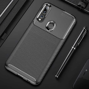Huawei Y9 Prime 2019 Kılıf Siyah Karbon Silikon Orijinal Esnek Ince Geliştirilmiş Dayanıklı Darbe Karşıtı Koruyucu Yeni Nesil Tasarım (Huawei Y9 Prime 2019, Siyah)