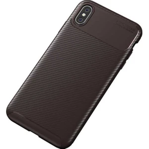 Apple iPhone x Kılıf Kahverengi Karbon Silikon Orijinal Esnek Ince Geliştirilmiş Dayanıklı Darbe Karşıtı Koruyucu Yeni Nesil Tasarım (Apple iPhone X, Kahverengi)