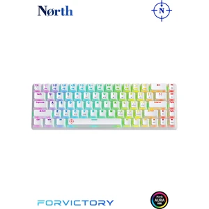Odin Pro WL68 Lightcore Kablosuz Bluetooth Rgb Red Switch Türkçe Beyaz Mekanik Gaming Klavye
