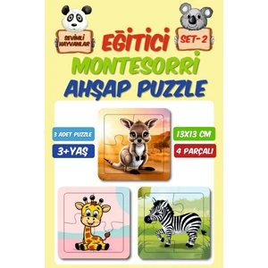 Ahşap 4 Parçalı 3 Set Çocuk Puzzle Set2
