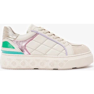 Louis Cardy Mendy Bej Hakiki Deri Kadın Sneakers