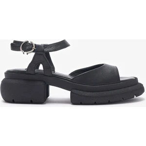 Louis Cardy Helu Siyah Hakiki Deri Kadın Sandalet