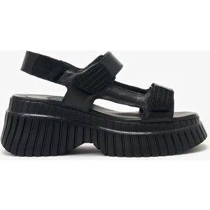 Louis Cardy Spencer Siyah Hakiki Deri Kadın Sandalet