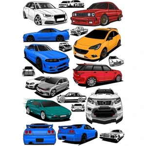 Arabalar Sticker Set-6 15 Parça Telefon, Tablet, Defter, Laptop Sticker