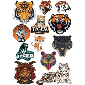 Tiger Kaplan Sticker Set-1 13 Parça Telefon, Tablet, Defter, Laptop Sticker