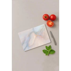 25X35 Cam Kesme Tahtası | Antibakteriyel, Oval Kenar, Pembe – Sunum & Mutfak Kullanımı