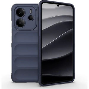 Redmi Note 14 4g Kılıf Esnek Tpu Oyuklu Arka Yüzey Tasarımlı Tkgn Etnik Silikon Kapak - Lacivert