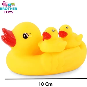 Brother Toys Banyo Ördeği Oyuncak Anne Ördek ve Yavruları 4'lü Set Sesli 10 Cm.
