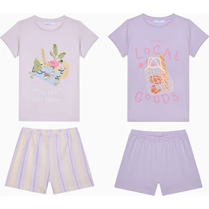 Kız Çocuk Local Çok Renkli Pamuklu 2li Pijama Takımı