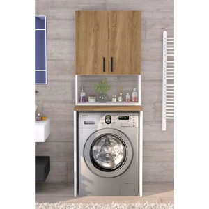 Üst Dolaplı Çok Amaçlı Çamaşır Makinesi Dolabı Çam