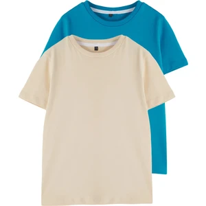 Unisex Çocuk Basic %100 Pamuk 2'li Kombin Tişört