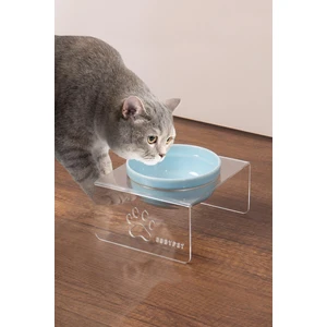 Kedi ve Köpek Dekoratif Tekli Seramik Pleksi Mama & Su Kabı+ Kedi Paspası