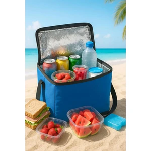 5 Lt. Lacivert Piknik Çantası Buzluk Soğutucu Termos Çanta - Termal Yalıtımlı Yemek Taşıma Çantası