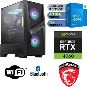 Şafak-Gaming Pc Ddr5 – Rtx 4060 8 GB – Intel I5 14400F – 16 GB Ddr5 Ram – 1 Tb M.2 SSD – Windows 11 Pro –