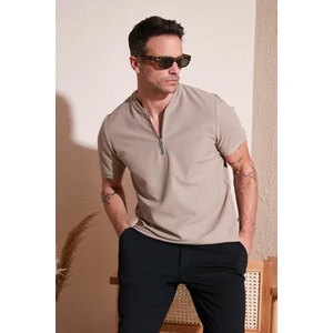 Pamuklu Regular Fit Yarım Fermuarlı T Shirt Erkek T SHİRT 5902653