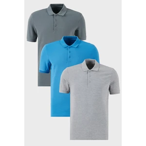 Pamuklu Regular Fit Düğmeli Polo Yaka 3'lü Paket T Shirt Erkek T SHİRT 5902127S3