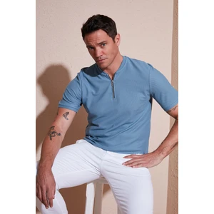 Pamuklu Regular Fit Yarım Fermuarlı T Shirt Erkek T SHİRT 5902653