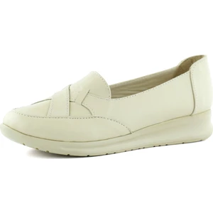 Mammina Beyaz  Deri Çapraz Bant Detaylı Slip-On Günlük Ayakkabı
