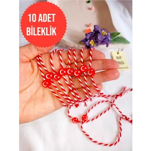 10 Adet Ayyıldızlı Fimo Marteniçka Bileklik Şans Arkadaş Sevgili Eş Çocuk Hediye Bahar Bilekliği