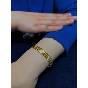 Kuyumcu Nurettin 10 gr (Gram) Yatırımlık Işçiliksiz Oluklu Ajda Desenli Şarnel Bilezik 22 Ayar Altın