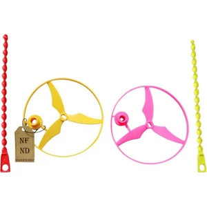 NF ND ENEFENDİ Pervane Oyuncak Bahçe Oyuncağı  Nostaljik  Fırıldak  Ufo Uçan Daire 13CM  2 Adet Pembe Sarı