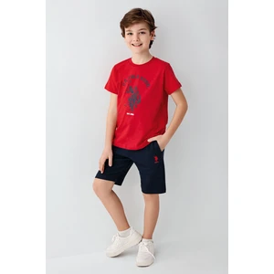 U.s. Polo Assn Erkek Çocuk Kırmızı Bermuda Takım