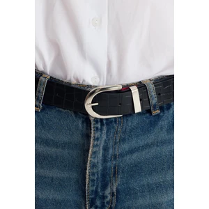 Siyah Kroko Desen Kemer 414