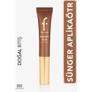 Puffy Liquid Hafif Yapılı & Sünger Aplikatörlü Yoğunluğu Ayarlanabilir Likit Kontür (02 Hot Chocolate)