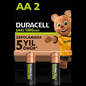 AA Şarj Edilebilir Pil (2'li Paket), 1300 mAh NiMH, 2000 şarj döngüsü, önceden şarj edilmiştir, Uzun Ömürlü Güç