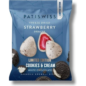 Beyaz Çikolatalı Kremalı Bisküvi Çilek Draje, 50G