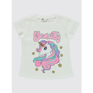 Civil Girls Kız Çocuk Tişört 2-5 Yaş Ekru