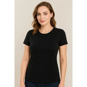 Biricik İç Giyim Yuvarlak Yaka, Basic, Siyah, T-Shirt, Likralı Tişört