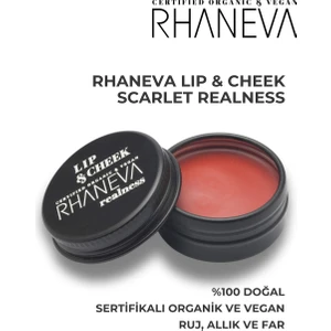 Lip and Cheek Scarlet Realness, Organik ve Vegan, 9 gr