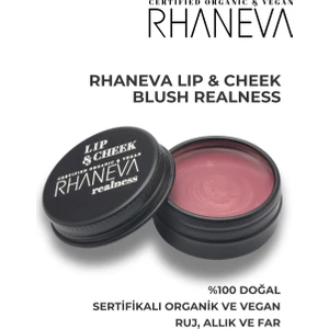 Lip And Cheek Blush Realness, Organik ve Vegan, 9 gr