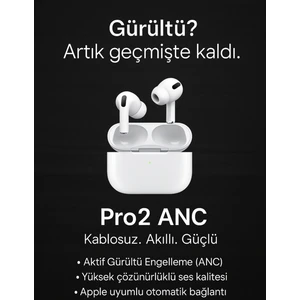 Apple iPhone uyumlu Airpodspro 2. Nesil Aktif Gürültü Engelleme Özelliği(ANC) kulak içi Bluetooth kulaklık