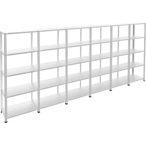 5 Katlı 6'lı Galvaniz Çelik Raf - Depo, Arşiv, Kiler, Dosya, Market Rafı - 31x75 cm-200 cm-0.70 mm