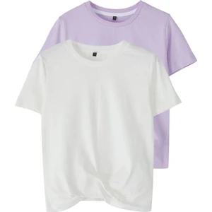 Unisex Çocuk Basic %100 Pamuk 2'li Kombin Tişört