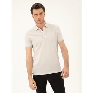 Erkek Açık Gri Slim Fit Polo Yaka Merserize T-Shirt 50284769-VR001