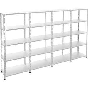 5 Katlı 4'lü Galvaniz Çelik Raf - Depo, Arşiv, Kiler, Dosya, Market Rafı - 43x60 cm-200 cm-0.70 mm