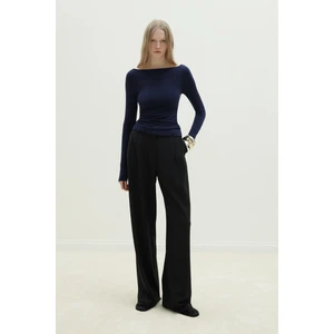Suud Collection Siyah Dalie Pileli Pantolon