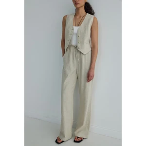 Suud Collection Natürel Portofino Keten Pantolon