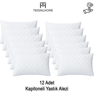 Teksnil Home Ekonomik 12'li Kapitoneli Fermuarlı Yastık Alezi 50 x 70 cm